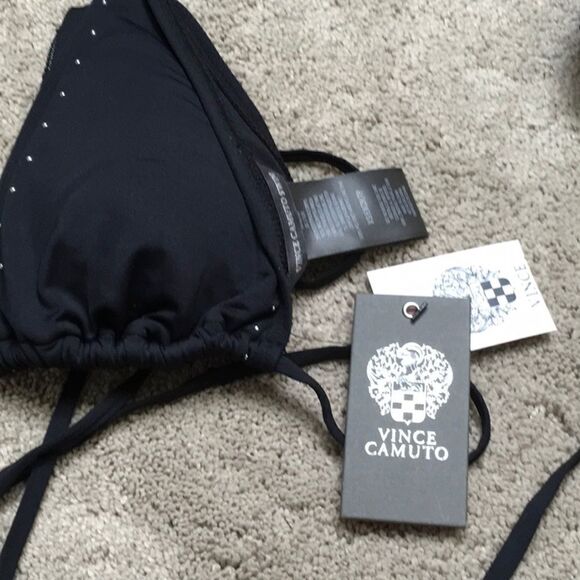 Vince Camuto black studded bikini top. NWT - Picture 5 of 7